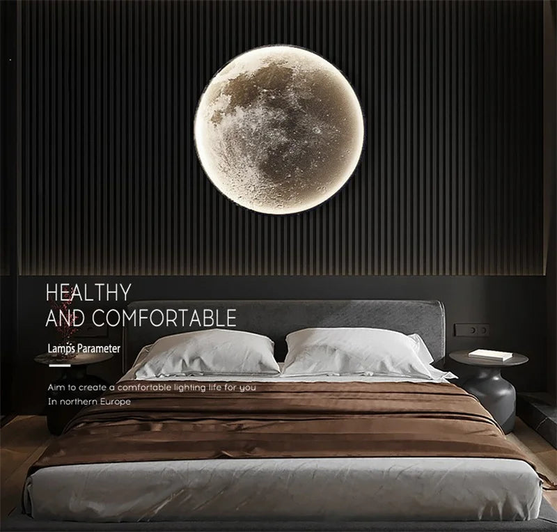applique murale lune design moderne éclairage décoratif pour intérieur - vue 6 sur 10