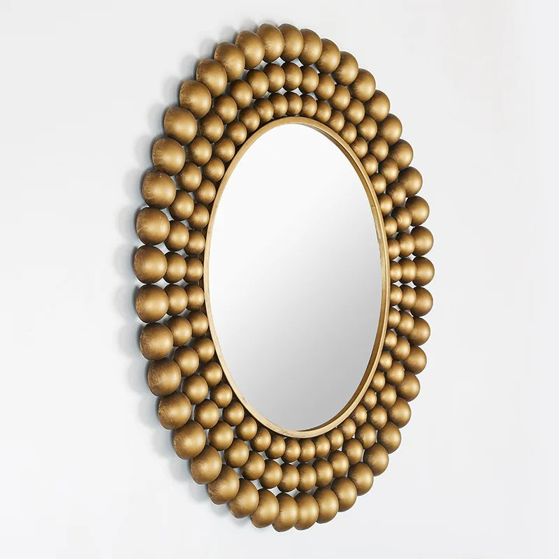 miroir décoratif rond en fer pour intérieur élégant - vue 3 sur 7