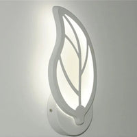 applique murale led créative en acrylique avec feuilles