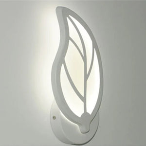 applique murale led créative en acrylique avec feuilles