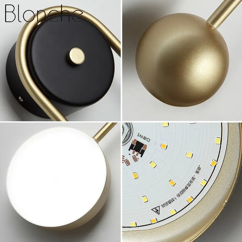 lampe de chevet créative à led trois lumières dimmables pour intérieur - vue 6 sur 7