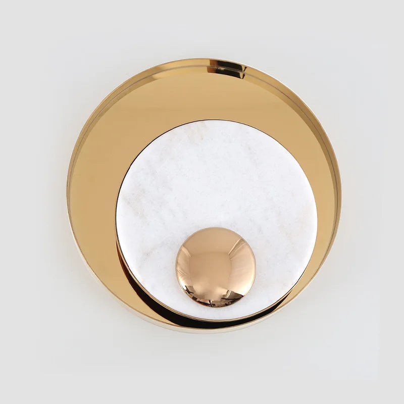 applique murale led en métal et marbre design nordique - vue 5 sur 8