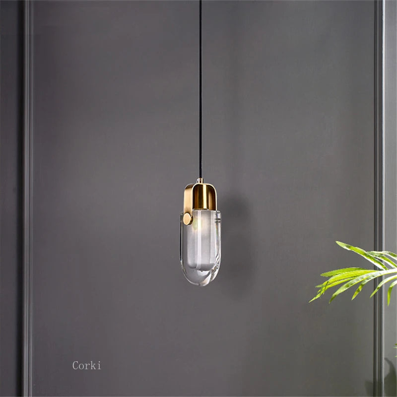 Moderne Kristall-Pendelleuchte mit dekorativem LED-Licht - vue 3 sur 7