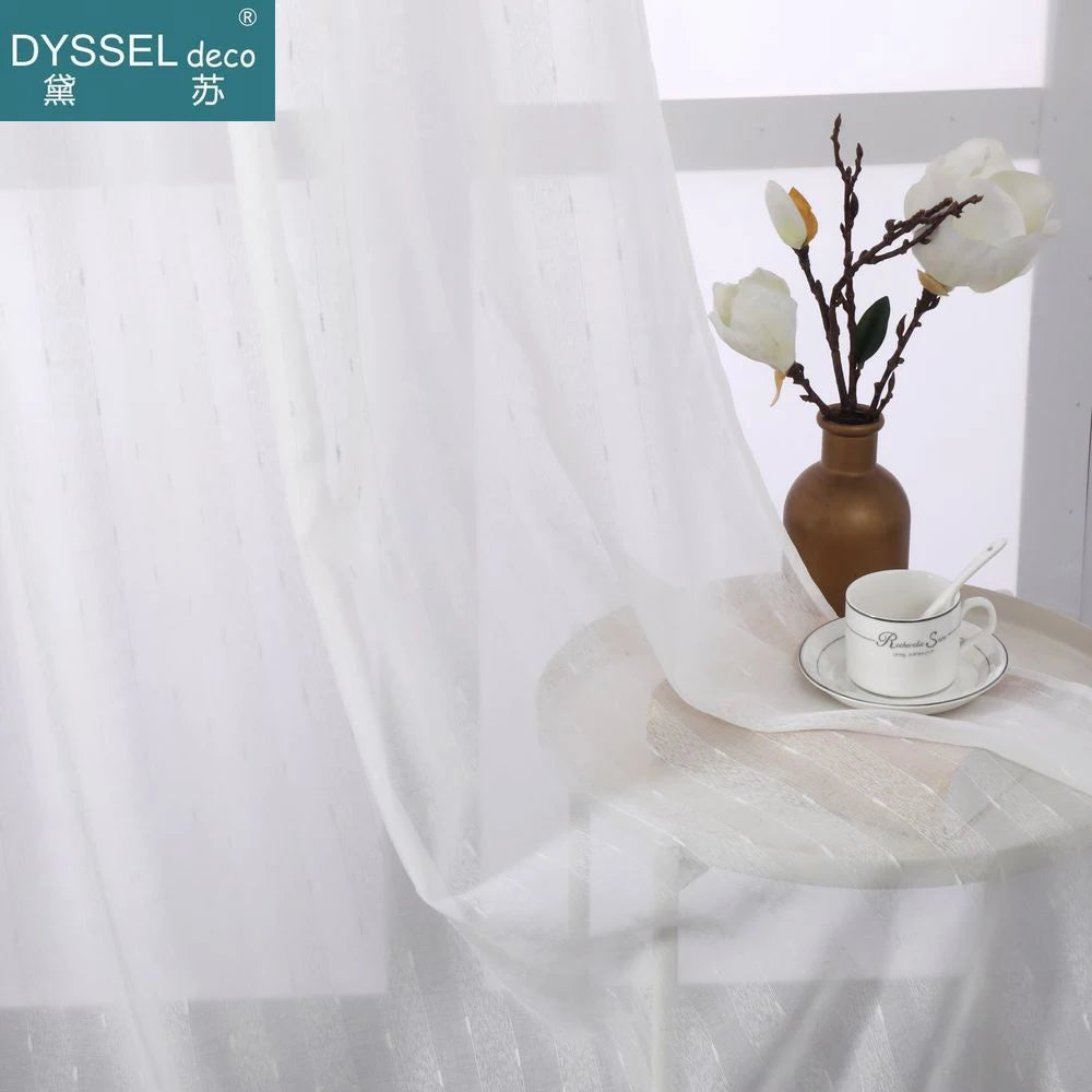 Voilage rayé style européen pour salon chambre cuisine