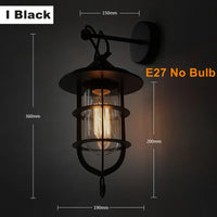 Rustikale LED-Wandleuchte aus Eisen im Vintage-Stil für Innen und Außen