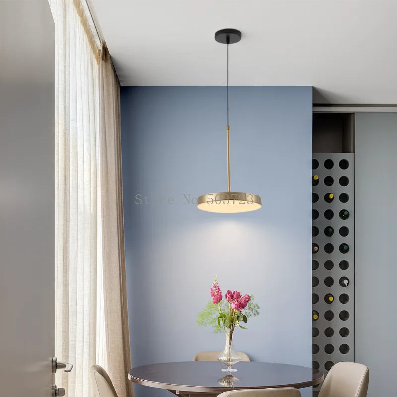 lustre nordique en acrylique led simple pour restaurant et café - vue 5 sur 8