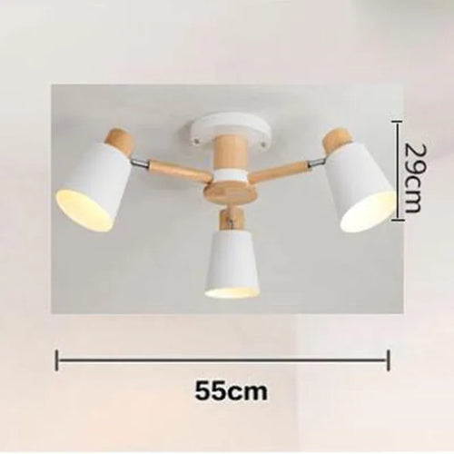 Nordischer Kronleuchter aus Massivholz schlicht und modern