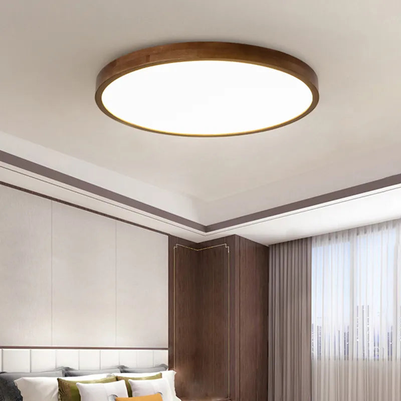 Plafonnier en bois abat-jour éclairage intérieur