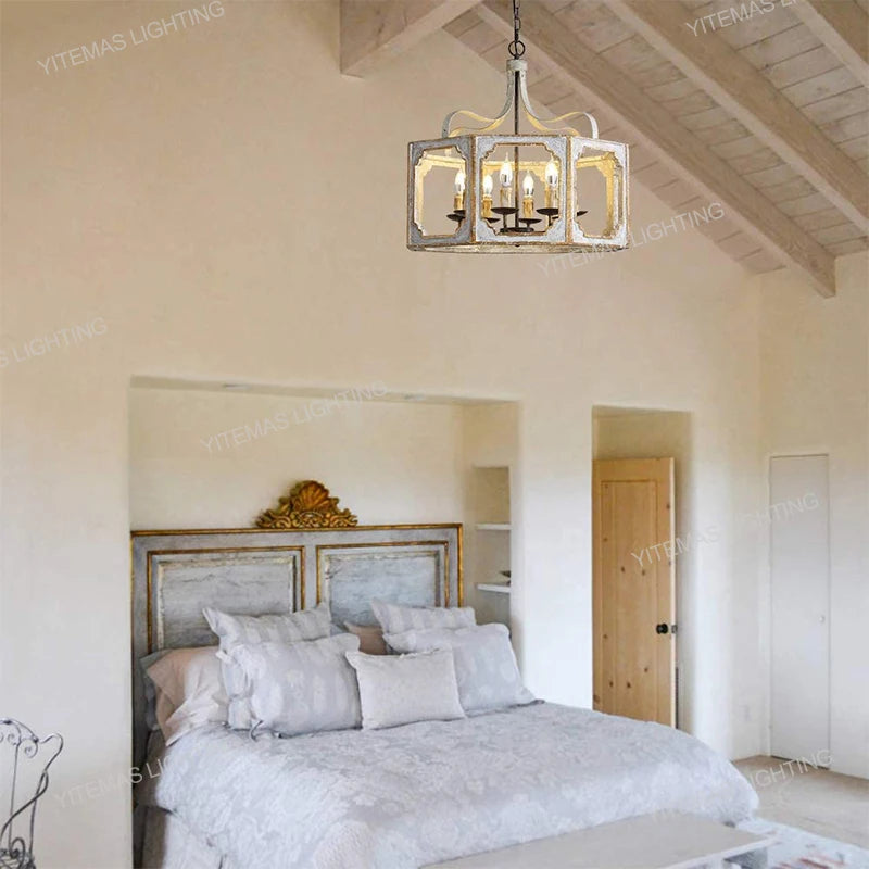 Loft lustres en bois Vintage or Suspension éclairage gris suspendu chambre salon lustre suspendu pour lampes de cuisine - vue 5 sur 13
