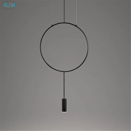 Kreative runde Pendelleuchte im nordischen Design aus Metall postmodern - vue 5 sur 12