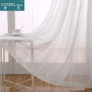 Rideau lin et tulle rayures style europeen salon