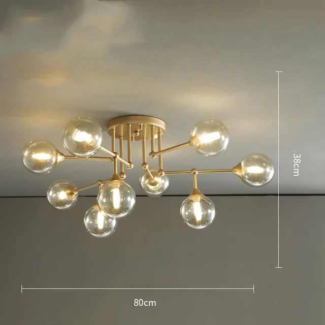 Moderner Kronleuchter aus Glas mit dekorativem Licht und zeitgemäßem Design - vue 10 sur 12
