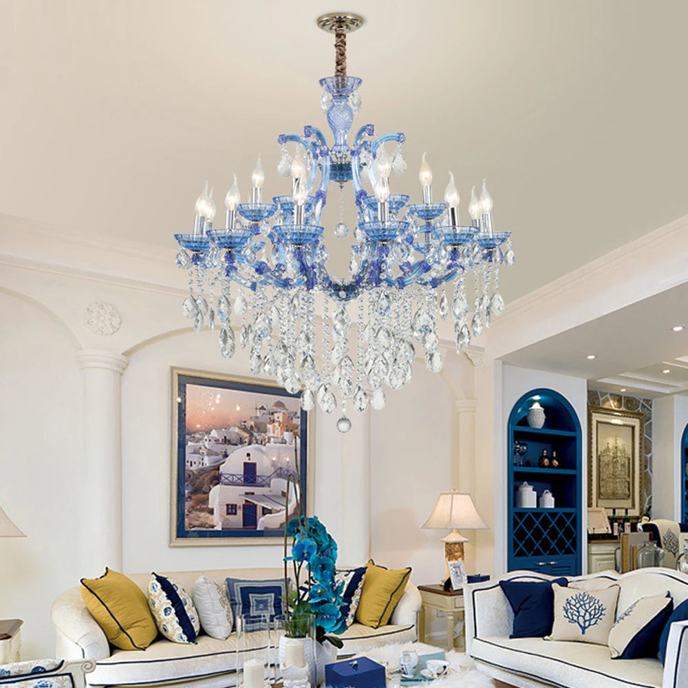 Moderner Kronleuchter aus Eisen und Kristallglas im Art-déco-Stil als Pendelleuchte - vue 6 sur 9