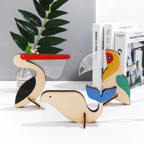 LED-Nachttischlampe für Kinder aus Holz und Acryl mit USB-Anschluss - vue 6 sur 17
