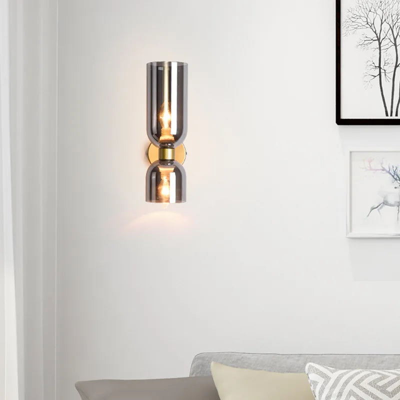 applique murale postmoderne en verre pour éclairage intérieur