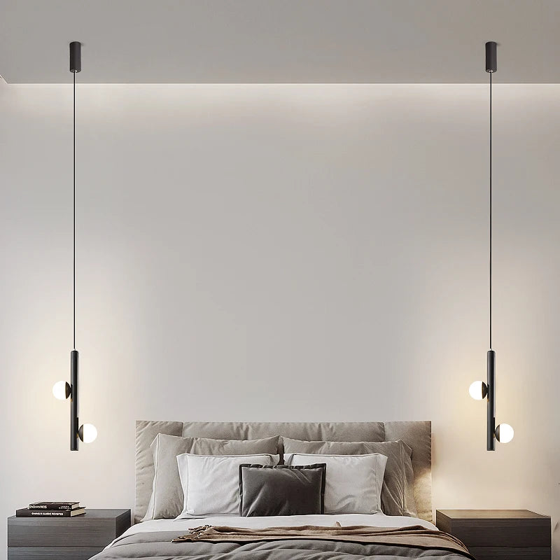 Suspension nordique moderne avec projecteurs intérieurs - vue 5 sur 8