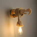 Kreative Wandleuchte aus Hanfseil im Retro-Industriedesign
