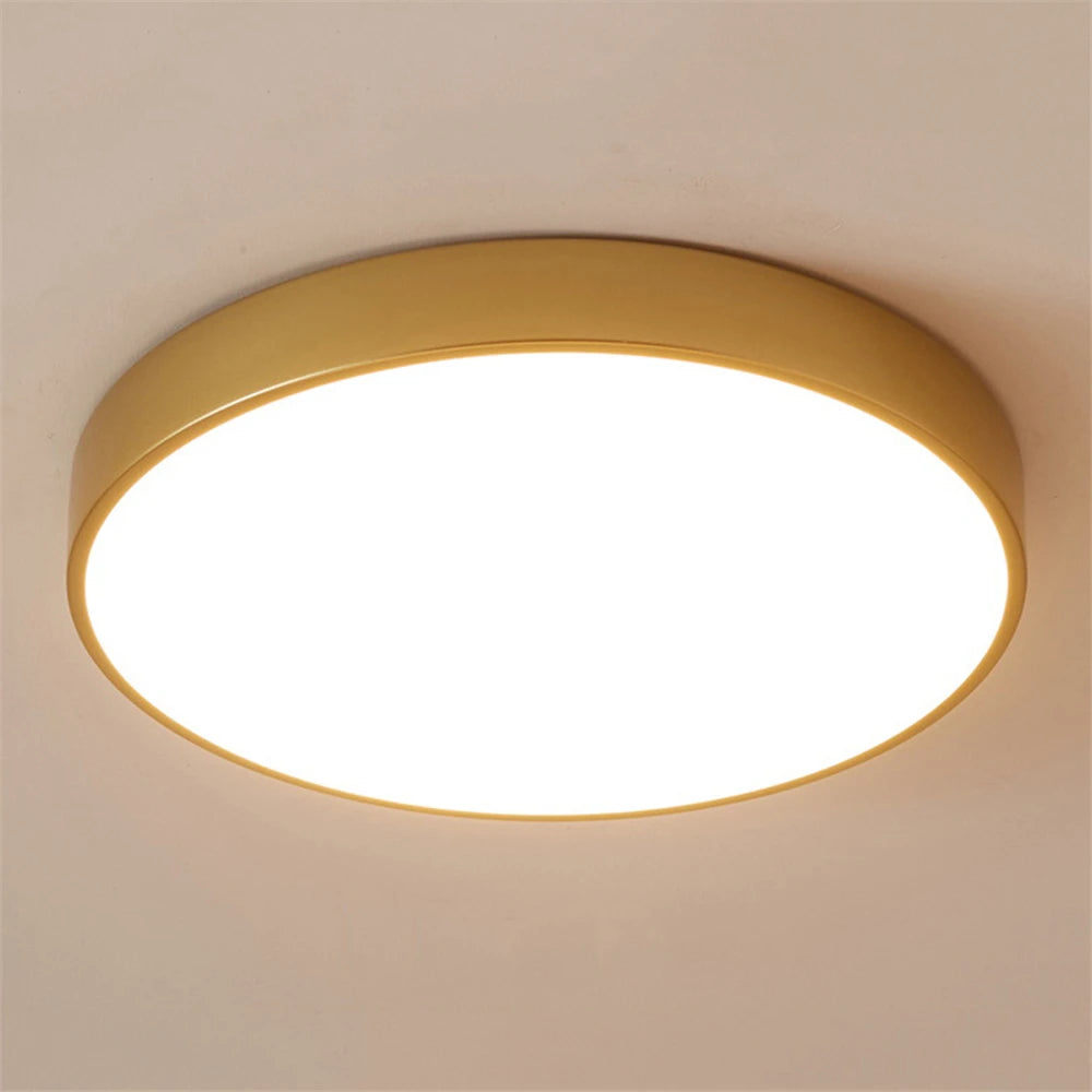 Ultra-mince 5 cm Or LED Plafonnier Moderne Rond Montage En Surface Plafonnier Panneau Lampe Télécommande Lumière Pour Foyer Chambre - vue 5 sur 9