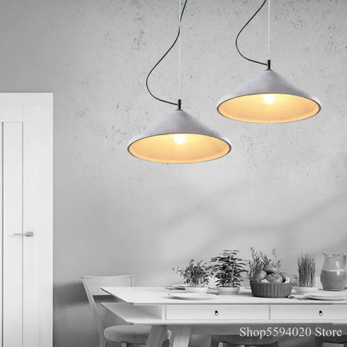Kronleuchter Retro Loft Design aus Beton für Restaurant und Wohnzimmer LED - vue 5 sur 6