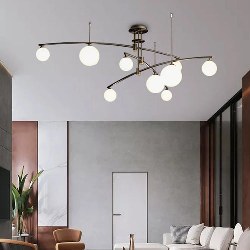 Moderne Pendelleuchte aus Metall und Glas für den Innenbereich - vue 4 sur 18