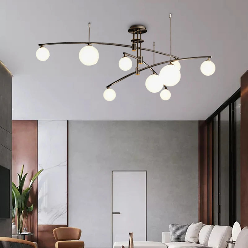 Moderne Pendelleuchte aus Metall und Glas für den Innenbereich - vue 3 sur 18