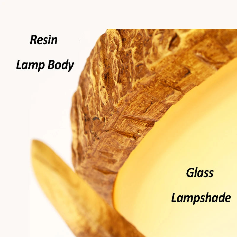 plafonnier rétro en bois et résine style pays américain antique