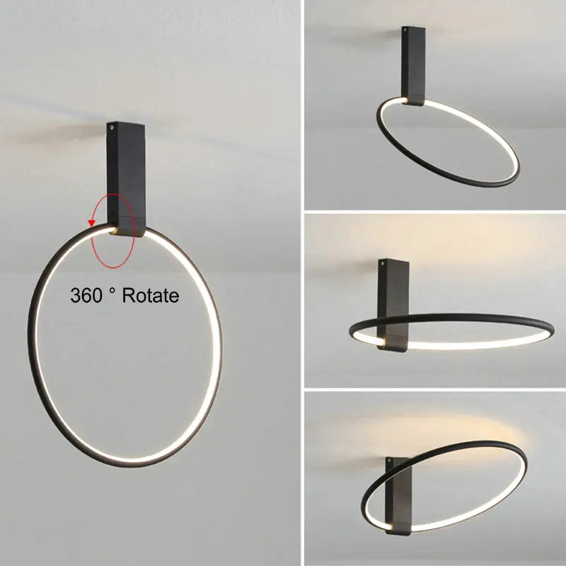 Runde LED-Deckenleuchte im skandinavischen Design aus Metall und Aluminium - vue 5 sur 15