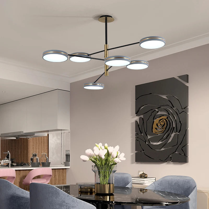 lustre led moderne décoration tuyau érigé éclairage intérieur - vue 4 sur 10