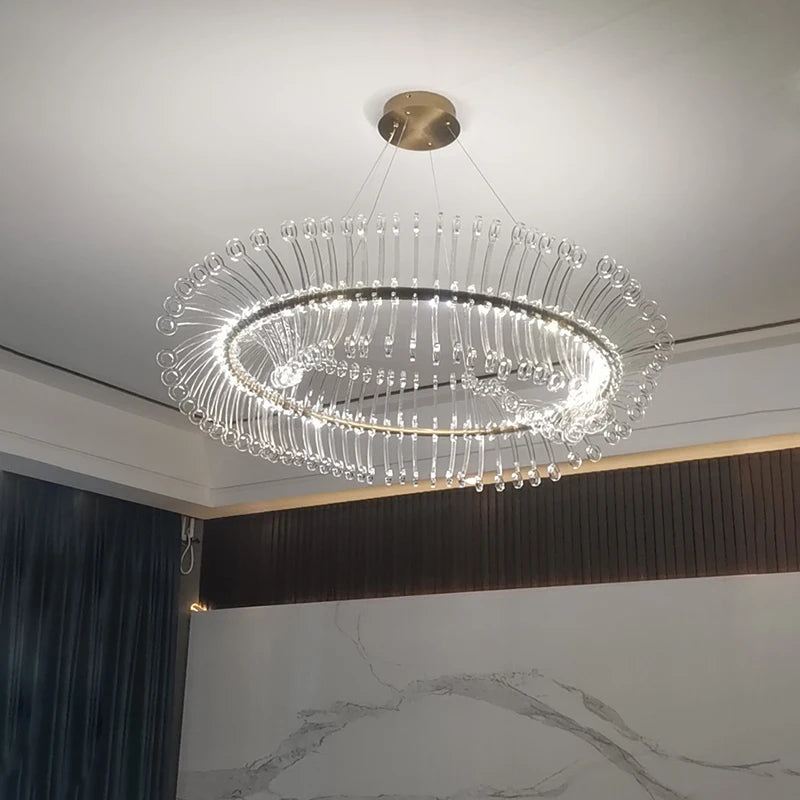 Moderner LED-Kronleuchter mit nordischem Design – Einfache Pendelleuchte - vue 6 sur 9