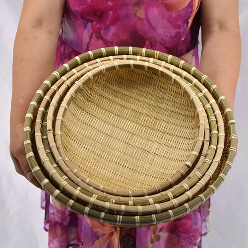 Natural Eco-Friendly Handmade Bamboo Basket, Rattan Storage Basket, Fruit, Vegetables, Bread, Home Organizer - vue 6 sur 8