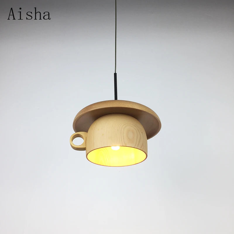 suspension créative en bois pour café et restaurant décor nordique - vue 4 sur 7