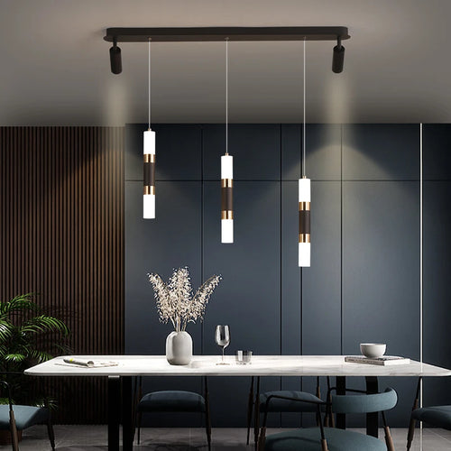 Moderner LED-Kronleuchter mit verstellbarem Design für verschiedene Räume - vue 3 sur 7