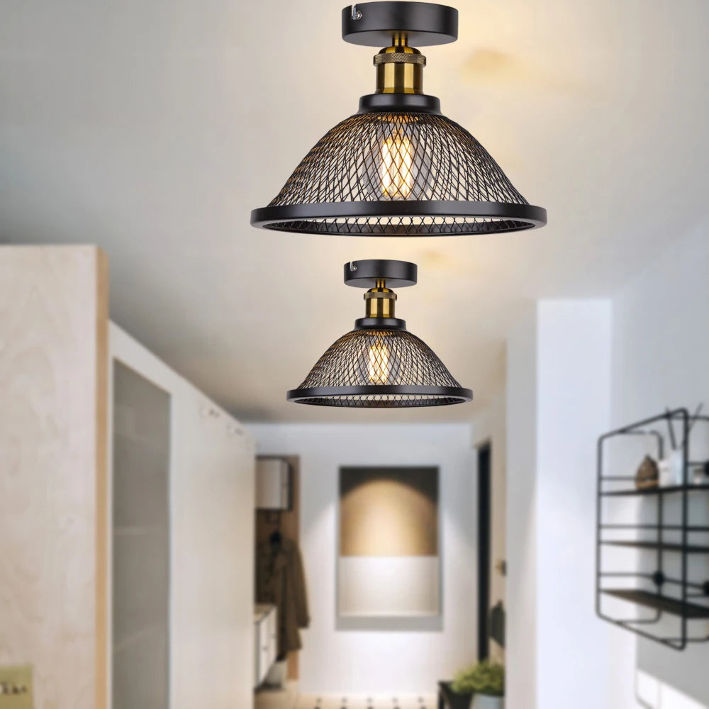 plafonnier moderne à leds style vintage industriel rétro loft - vue 3 sur 9