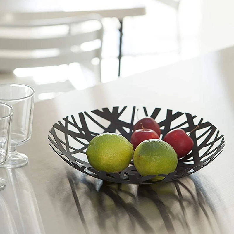 2498 Tower Fruit Bowl - Modern Kitchen Counter Basket Holder,Black - vue 4 sur 6