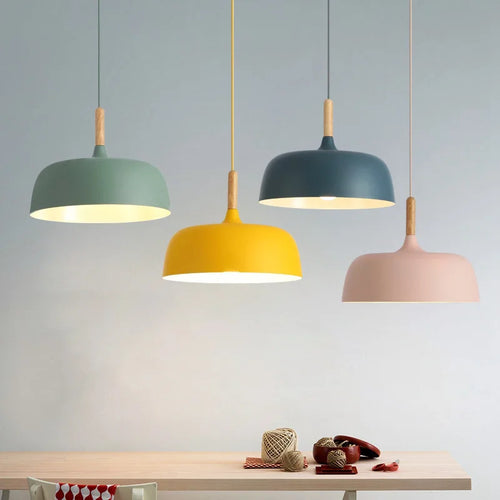 Moderne Macaron-Pendelleuchte aus Metall für Restaurant und Café - vue 3 sur 12