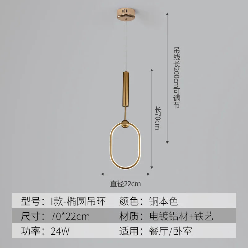 LED-Pendelleuchte aus goldenem Kristall im modernen nordischen Design - vue 16 sur 21