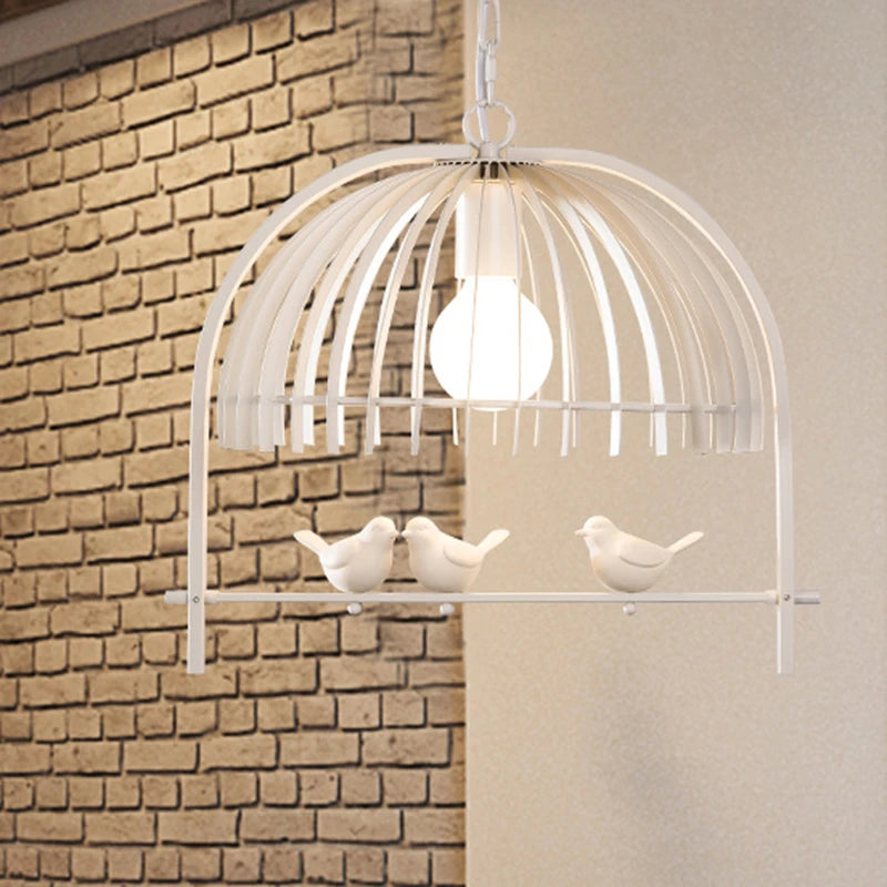 lustre nordique cage à oiseaux en résine et fer pour restaurant ou café - vue 11 sur 10