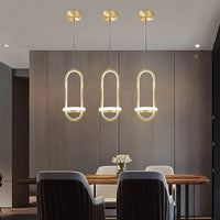 suspension moderne en or led décorative d'intérieur