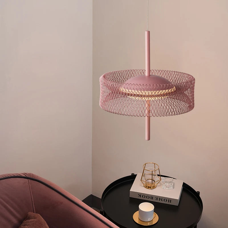Suspension en filet design nordique déco fer led cage intérieure - vue 3 sur 11