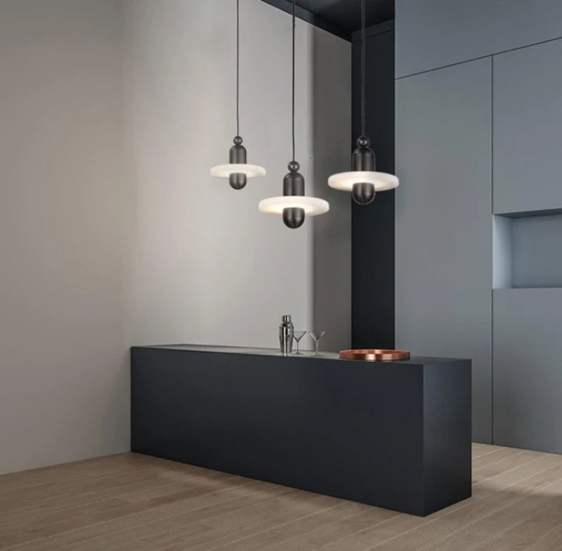 lampes suspendues led nordiques en marbre de luxe - vue 5 sur 10