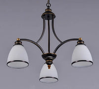 lustre classique en fer et verre pour décoration intérieure