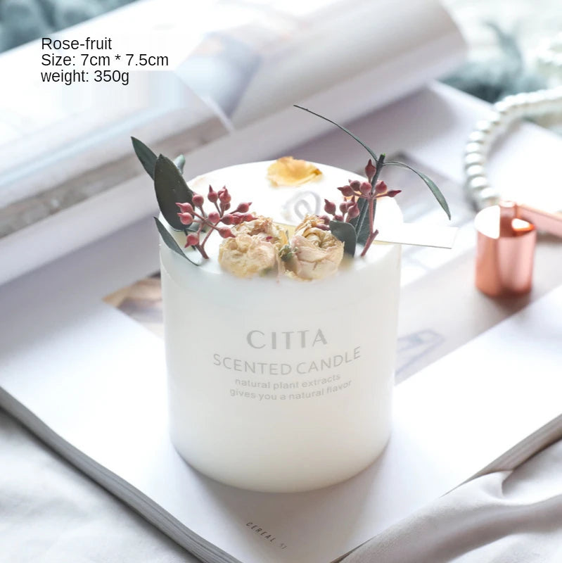 bougies parfumées romantiques aux fleurs séchées pour intérieur - vue 9 sur 11