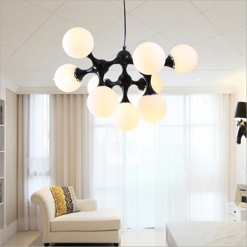 Lustre moderne design art adn en verre pour intérieur