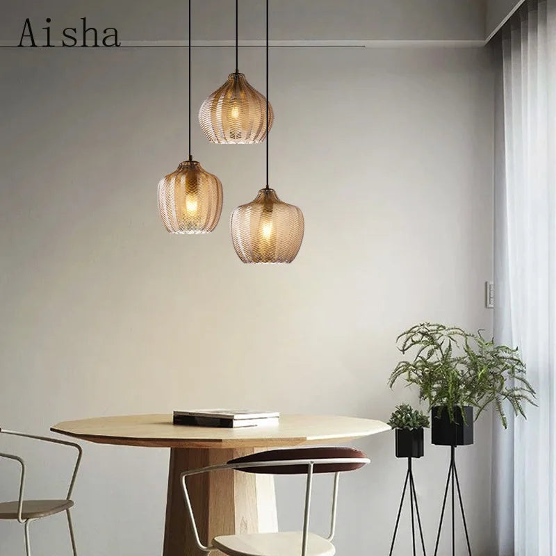 suspension en verre style nordique pour décoration intérieure - vue 4 sur 15