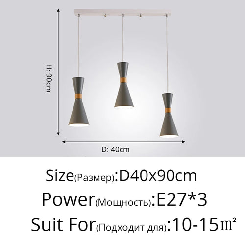 Moderne Pendelleuchte aus Holz kreative Macaron - vue 12 sur 17