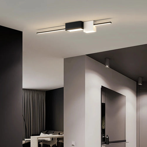 Minimalistische LED-Deckenleuchte im nordischen Stil für langen Flur - vue 4 sur 14