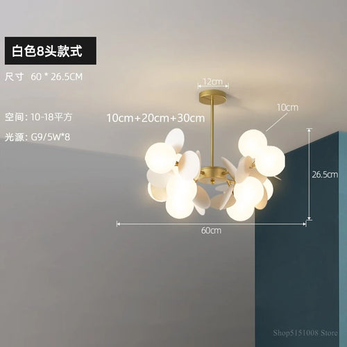 LED-Pendelleuchte im nordischen Design mit dekorativen Blumen aus Acryl - vue 25 sur 24