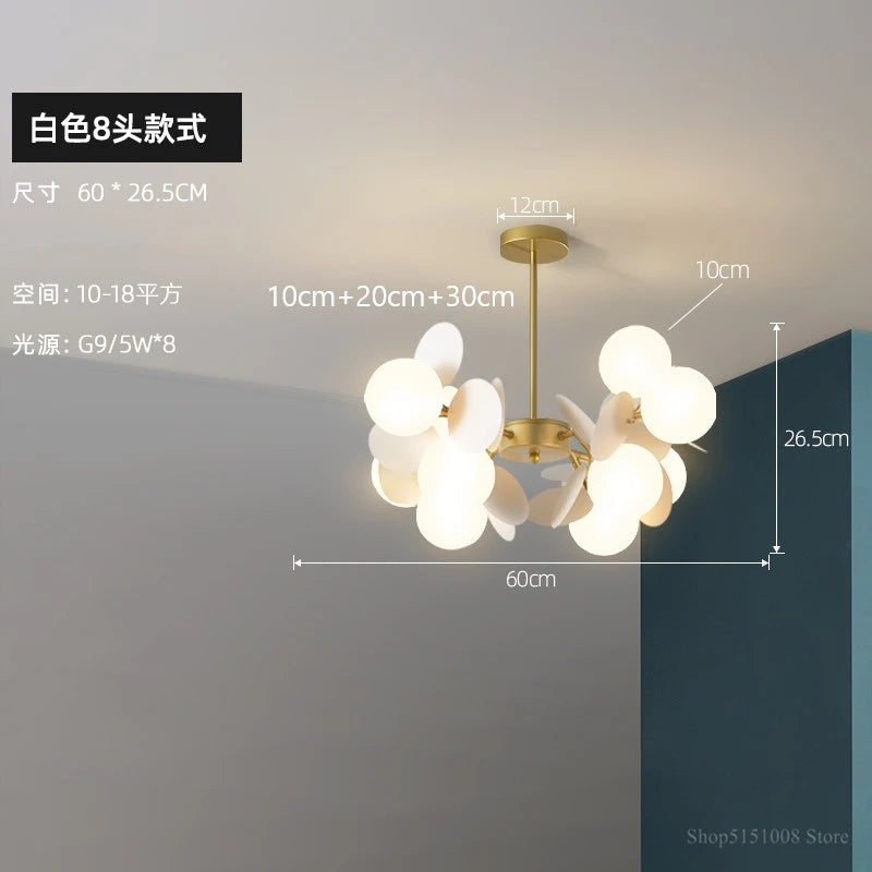 LED-Pendelleuchte im nordischen Design mit dekorativen Blumen aus Acryl - vue 24 sur 24