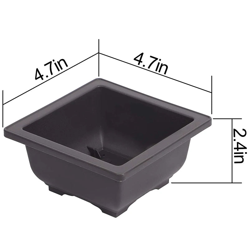 15 PCS 4.7 Inch Flower Pot, Square Plastic Bonsai Training Pot, Flower Succulent Flower Pot Container, for Garden, Interior, Hom