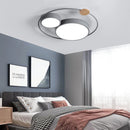 LED-Deckenleuchte nordisch rund aus Holz und Acryl Macaron-Dekoration